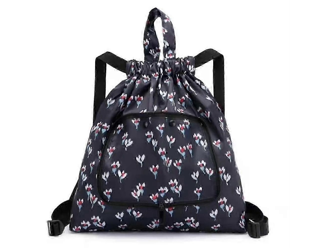 Mochila com Cordão, Bolsa Dobrável, Resistente À Água, Ideal para Esportes, Academia, Compras, Praia, Natação e Viagens. GOKOCO