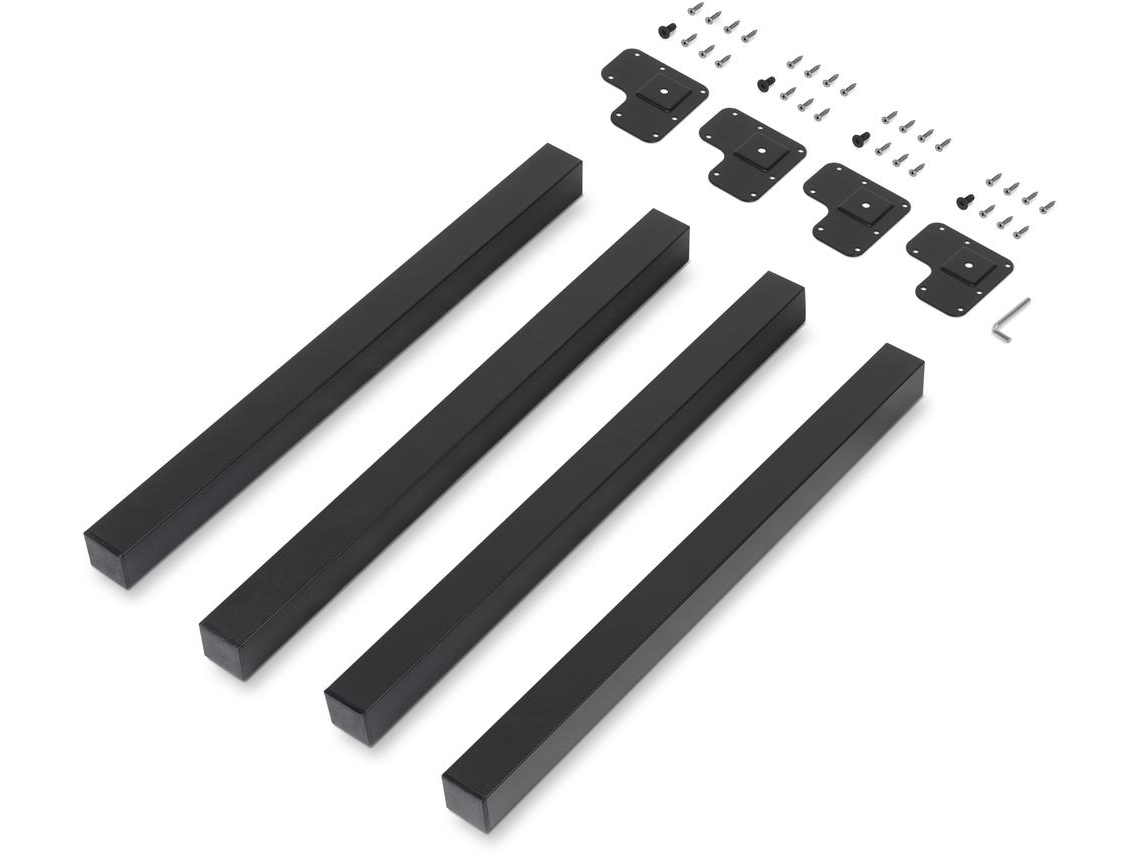 Lote de 4 patas quadradas para mesa EMUCA 50x50mm Aço Pintado preto
