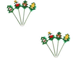 Conjunto De 8 Canetas Resina Natalinas Villcase, Caneta Esferográfica