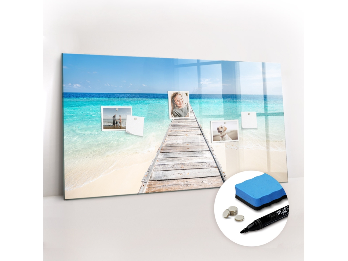 Quadro Magnético De Parede Ilha Tropical Para O Corredor Espelharte (120x60 Cm)