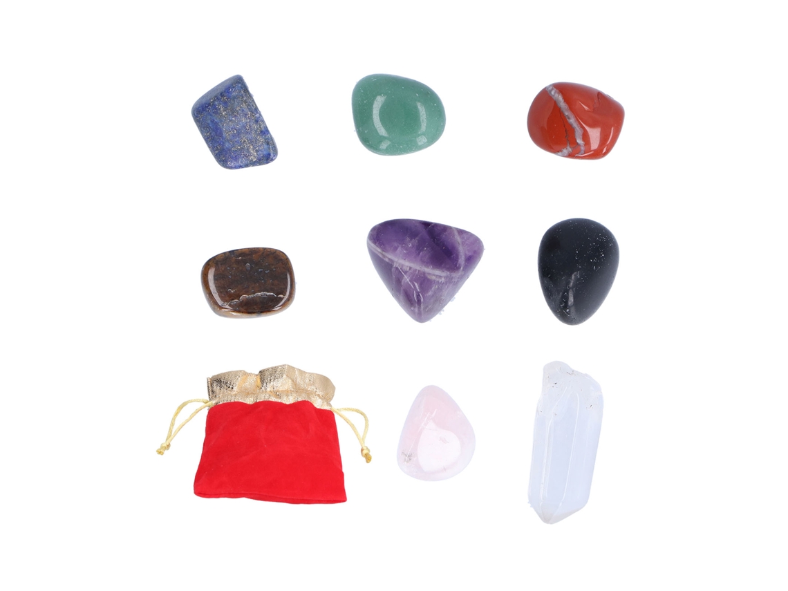 Conjunto de 8 Pedras Cristal para Cura e Chakras com Bolsa de Armazenamento 2026 Store | S/MARCA