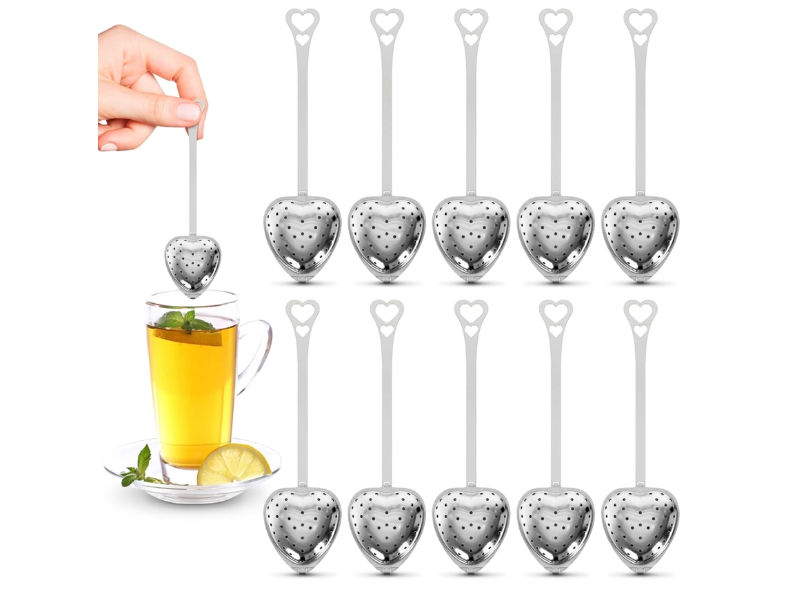 Conjunto De 10 Filtros Chá Em Formato Coração Para A Granel Infusor Folhas Soltas Coração Aquaforge