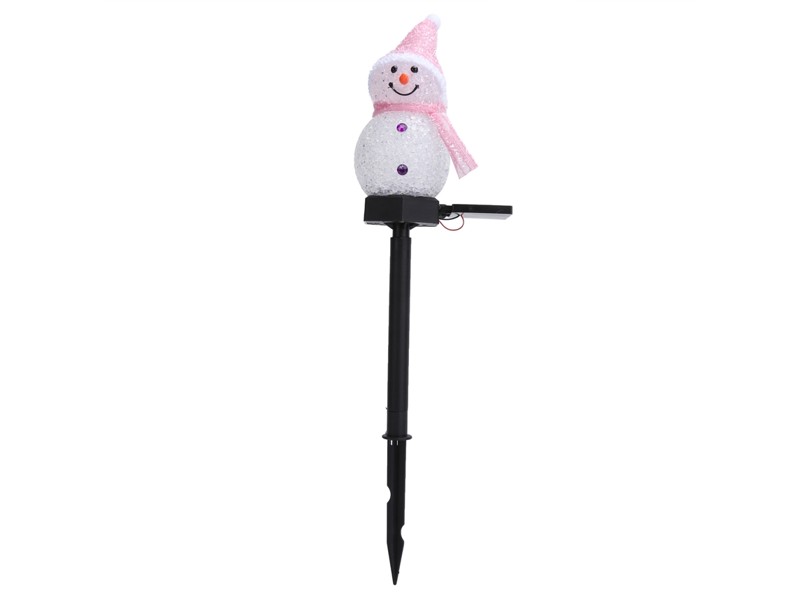 Lâmpada Solar Led Boneco de Neve Decorativa Jardim Caminho Natal Ip55 Luz Suave