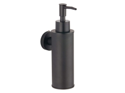 Dispenser de Sabão NOVA LINE em aço inox 304 parede decorativo redondo preto 200ml