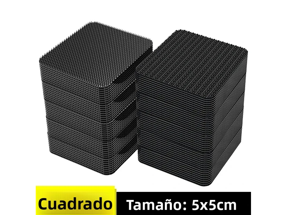 Adesivos Antiderrapantes de Dupla Face com Fecho de Velcro para Fixação Invisível em Sofás. MDUG (12 Peças Quadradas)