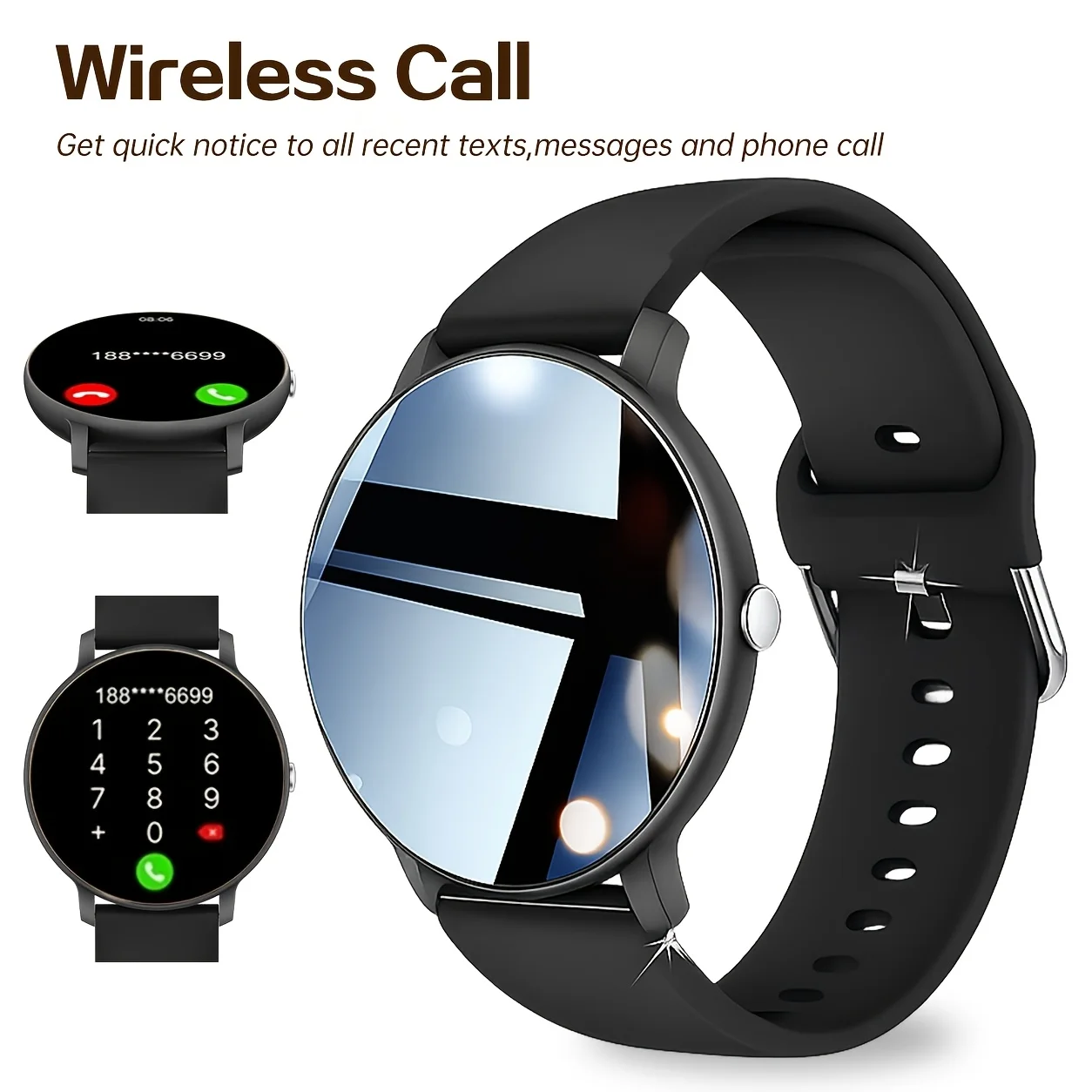 (preto) Smartwatch Multifuncional, Simples E Elegante
