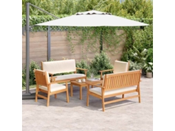Vidaxl Conjunto De Sofá De Jardim 5 Unid. 4-número De Lugares Castanho