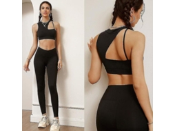 Conjunto de sutiã esportivo Fasst e calças de cintura alta para yoga, corrida e fitness