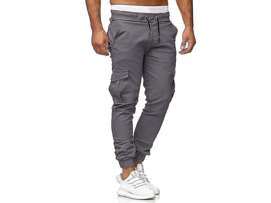 2026 pantalones Cargo para Hombre Con Cintura Elástica Y Bolsillos Slim Fit Deportivos de Mezcla de Algodón Con Puños