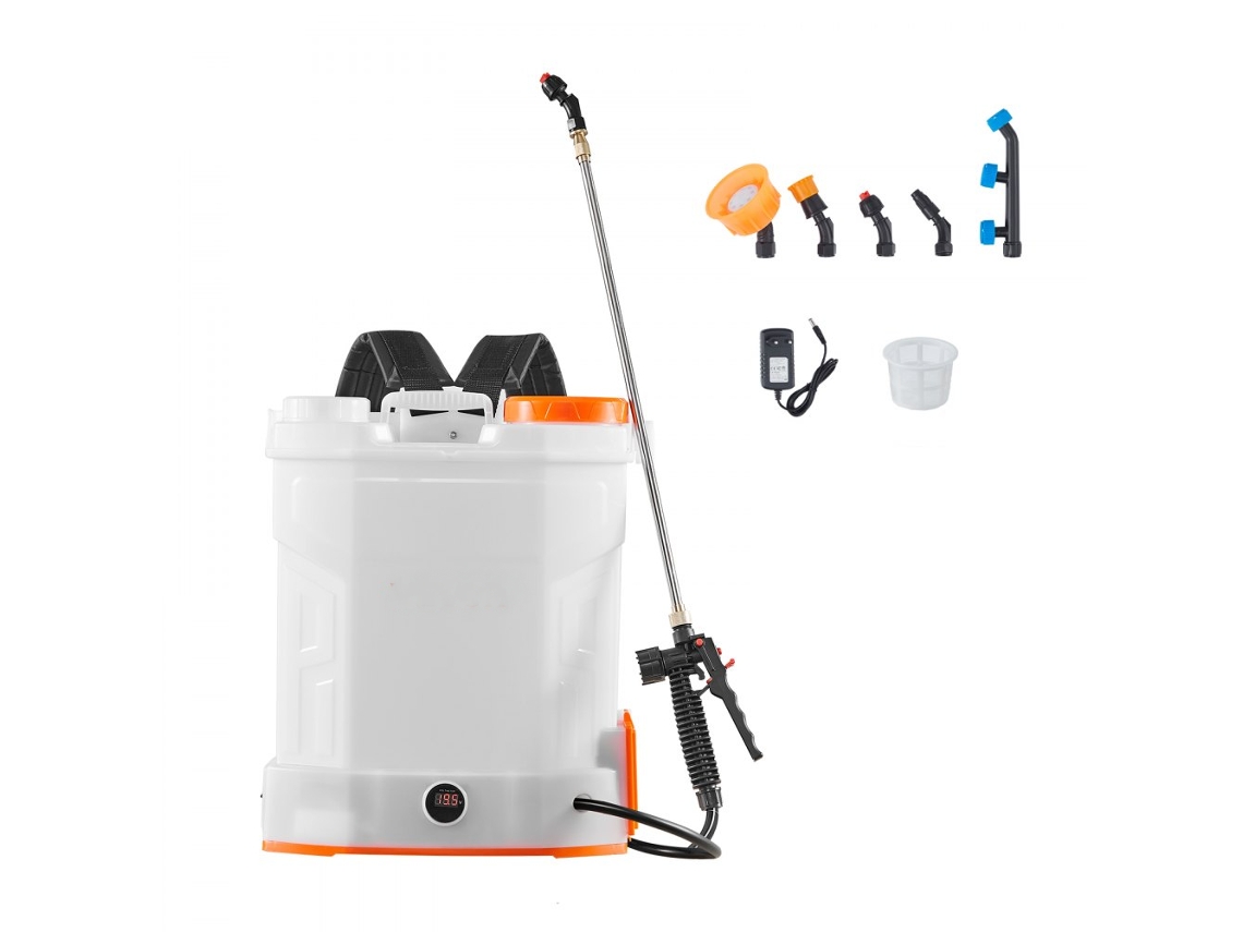 Pulverizador De Mochila Elétrico 12l Com Bateria Removível, Pressão Ajustável E 5 Bicos Tekmaquinas