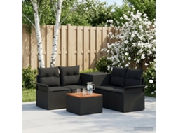 Vidaxl Conjunto De Sofás 6 Unid. 4-número De Lugares Preto