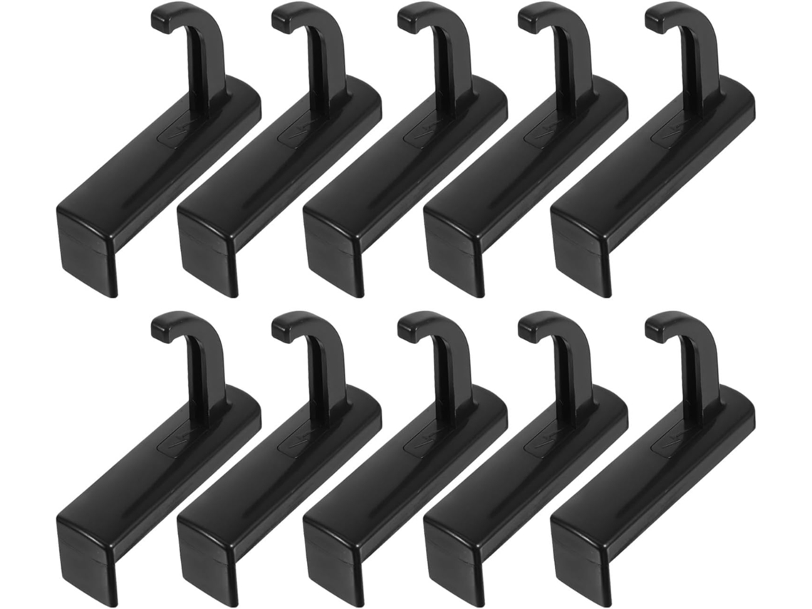 Conjunto De 10 Ganchos Adesivos Para Fones De Ouvido Mikikit, Em Plástico Preto, Suporte Compacto Para Mesa Para
