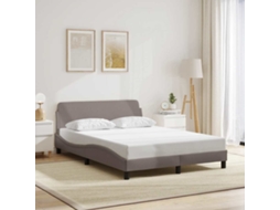 Vidaxl Estrutura De Cama Dover 140x200 Cm Tecido Castanho-acinzentado