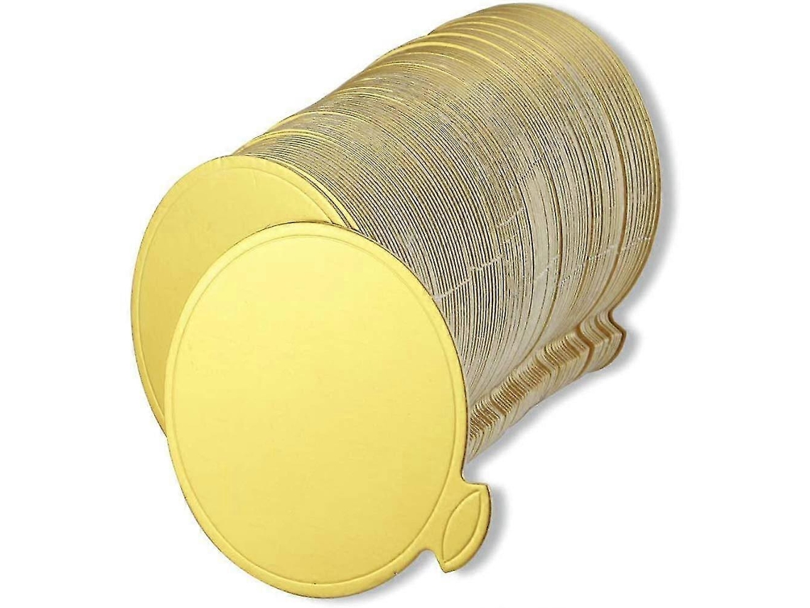 Mini Base Redonda Dourada Para Bolo, Prato Mousse, 100 Unidades De Pratos Papel Bolo Redondos