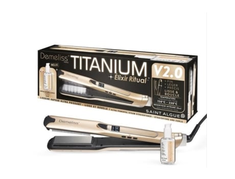 Caixa Alisador Vapor Titanium V2 Elixir Ritual Demeliss 5 Níveis Temperatura 30Ml Tanque Até 230C SAINT ALGUE