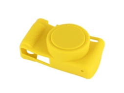 Capa protetora de silicone para câmera Sony ZN1, cor amarela, acessório.