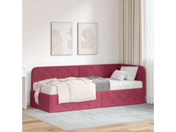 Vidaxl Estrutura De Cama De Canto Vinho Vermelho 80 X 200 Cm Veludo