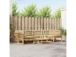 Vidaxl Conjunto De Sofás Para Exterior 5 Unid. Branco E Bege