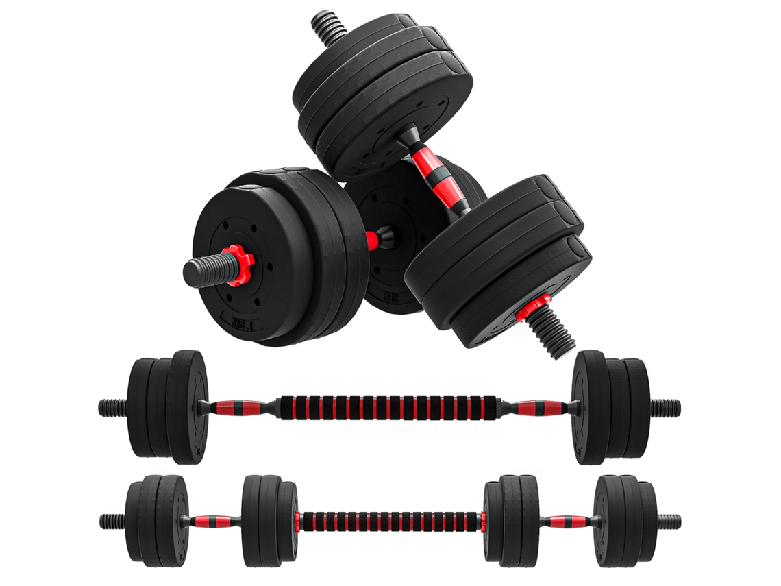 Conjunto De Haltere Aço, Hdpe, Areia Cor Preto Ø25x4 Cm Homcom
