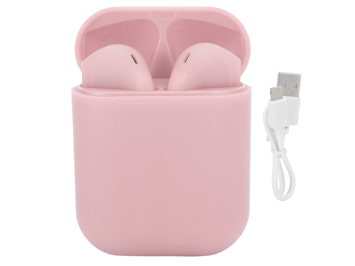 Auriculares Bluetooth 5.0 TWS rosados con control táctil y estuche de carga | S/MARCA