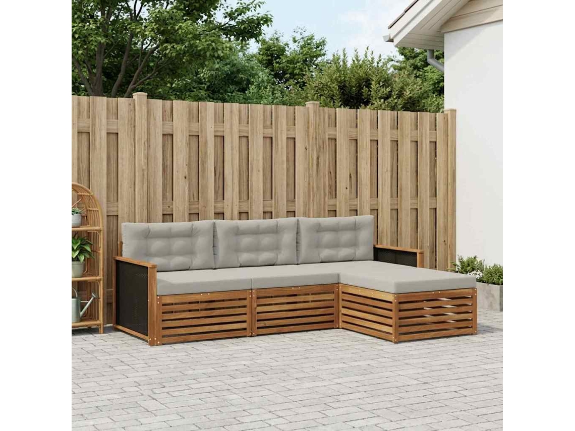 Vidaxl Conjunto De Sofás Para Exterior 4 Unid. Poliéster