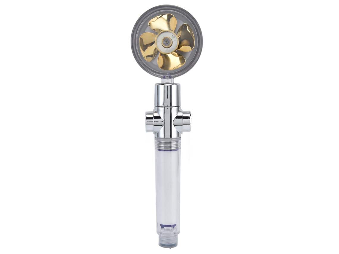 Cabeça De Chuveiro Turbo Açúcar Hélices 360° Dourado