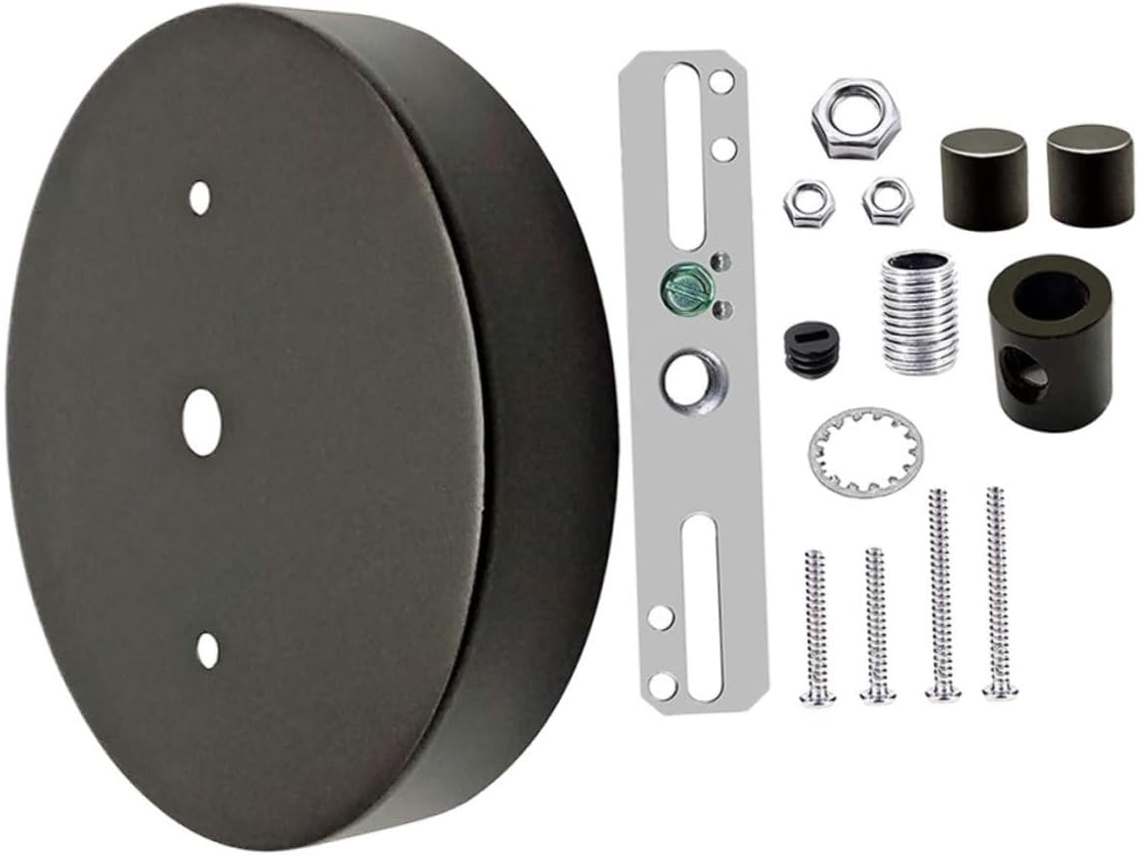 Kit De Cobertura De Teto Para Lustre Com Placa Preta Leve De 6 Polegadas