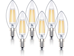 Soquete Para Lâmpada, 6 Unidades, Base E14, 4w, 40w, 2700k, 400lm, Intensidade Regulável, Para Montagem Técnica De Componentes Compatíveis
