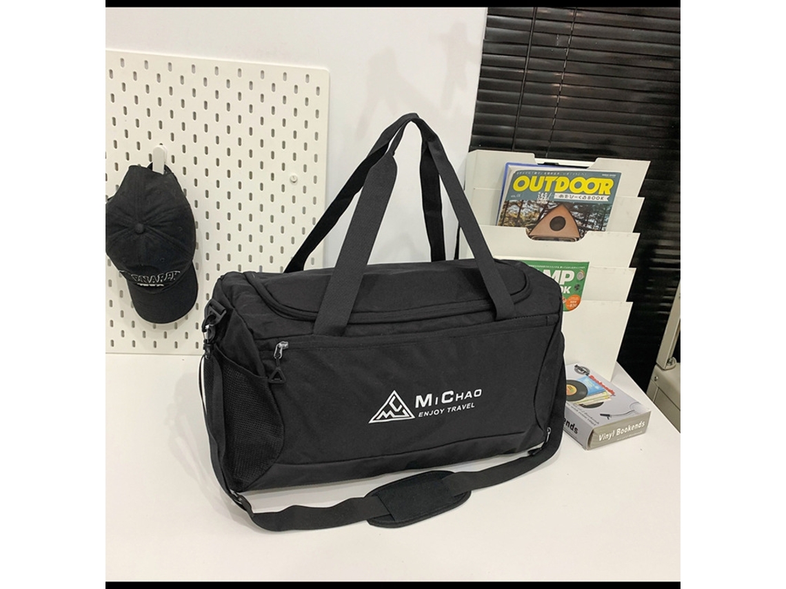 (preto) Bolsa De Viagem De Grande Capacidade, Leve E Casual, Com Divisórias Para Itens Secos E Molhados.