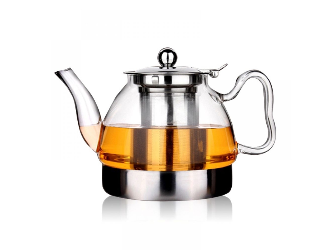 MEOIRUERY Chaleira De Vidro Para Placa De Indução, Chaleira Transparente Com Flor 800ml