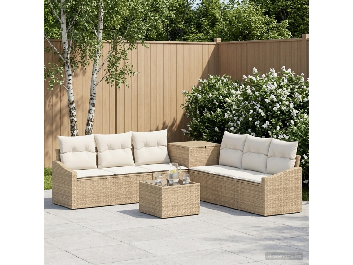 Vidaxl Conjunto De Sofás 8 Unid. Bege E Branco Creme