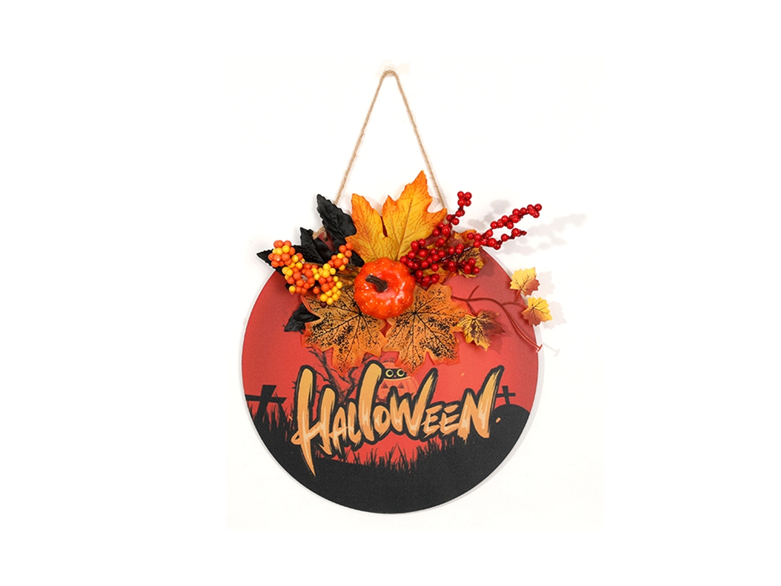 Laxiscreed Decoração De Porta Com Abóbora E Folhas De Outono Para Halloween