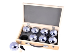 Jogo De Bocha Luxo 8 Bolas Caixa De Madeira 720 Gr Petanca Engelhart