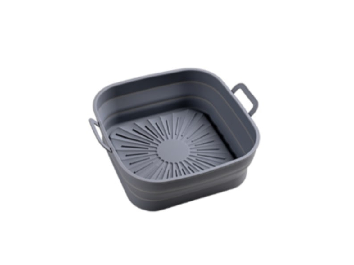 Forma De Silicone Dobrável Quadrada Para Fritadeira A Ar, 17, 5 Cm, Cinza
