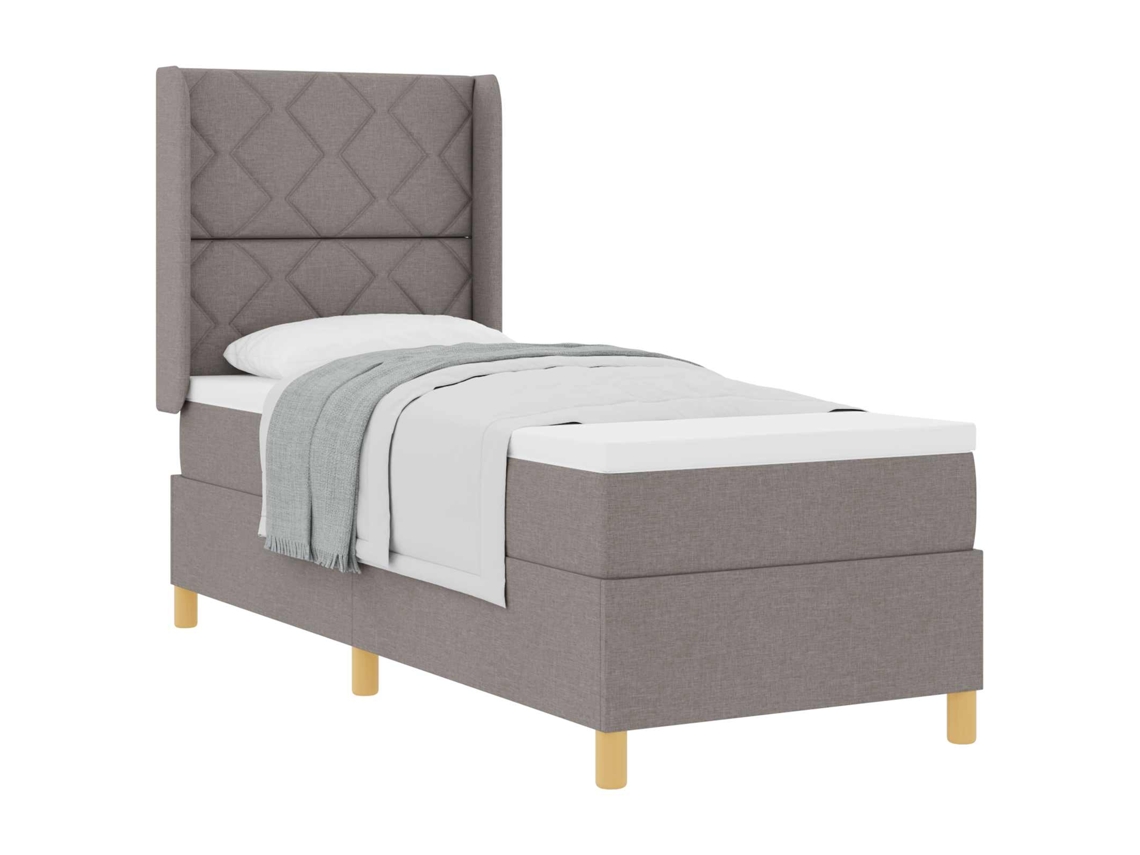 Cama Box com Colchão Cinzento Acastanhado Tecido MAISON EXCLUSIVE (80x200 cm)