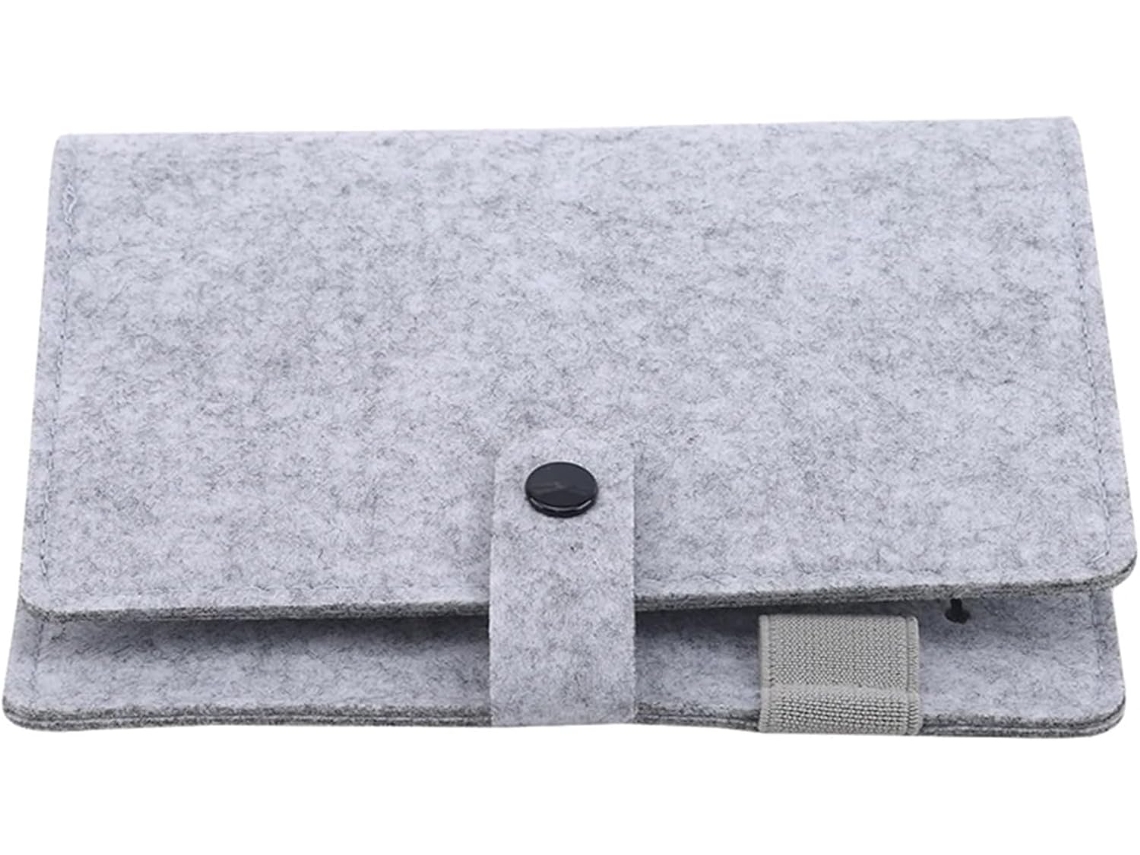 Capa De Feltro Recarregável Para Fichário, 4 Argolas Com Bolso Para Cartão E Compartimento Caneta, 18, 5x 23cm Sem O