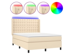 Box Spring Bed, Box Spring Beds Vidaxl Creme Tecido (140 X 190 Cm)