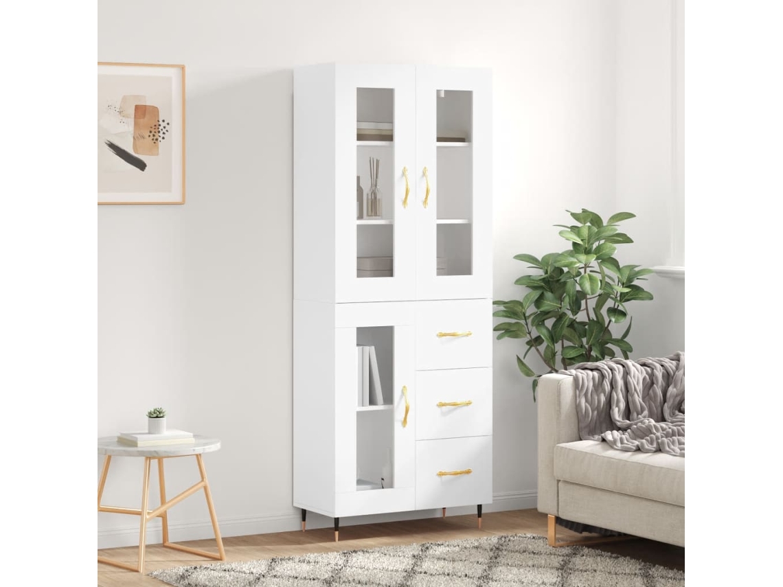 Armario alto 69,5x34x180 cm Derivados de madera Blanco