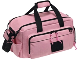 Bolsa organizadora para ferramentas, tipo pasta, com compartimentos e bolsas com zíper, em tecido resistente.
