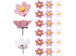 Conjunto Fuoyloo com 30 tachinas decorativas em formato de flor 3D, em resina e metal, reutilizáveis para painés de