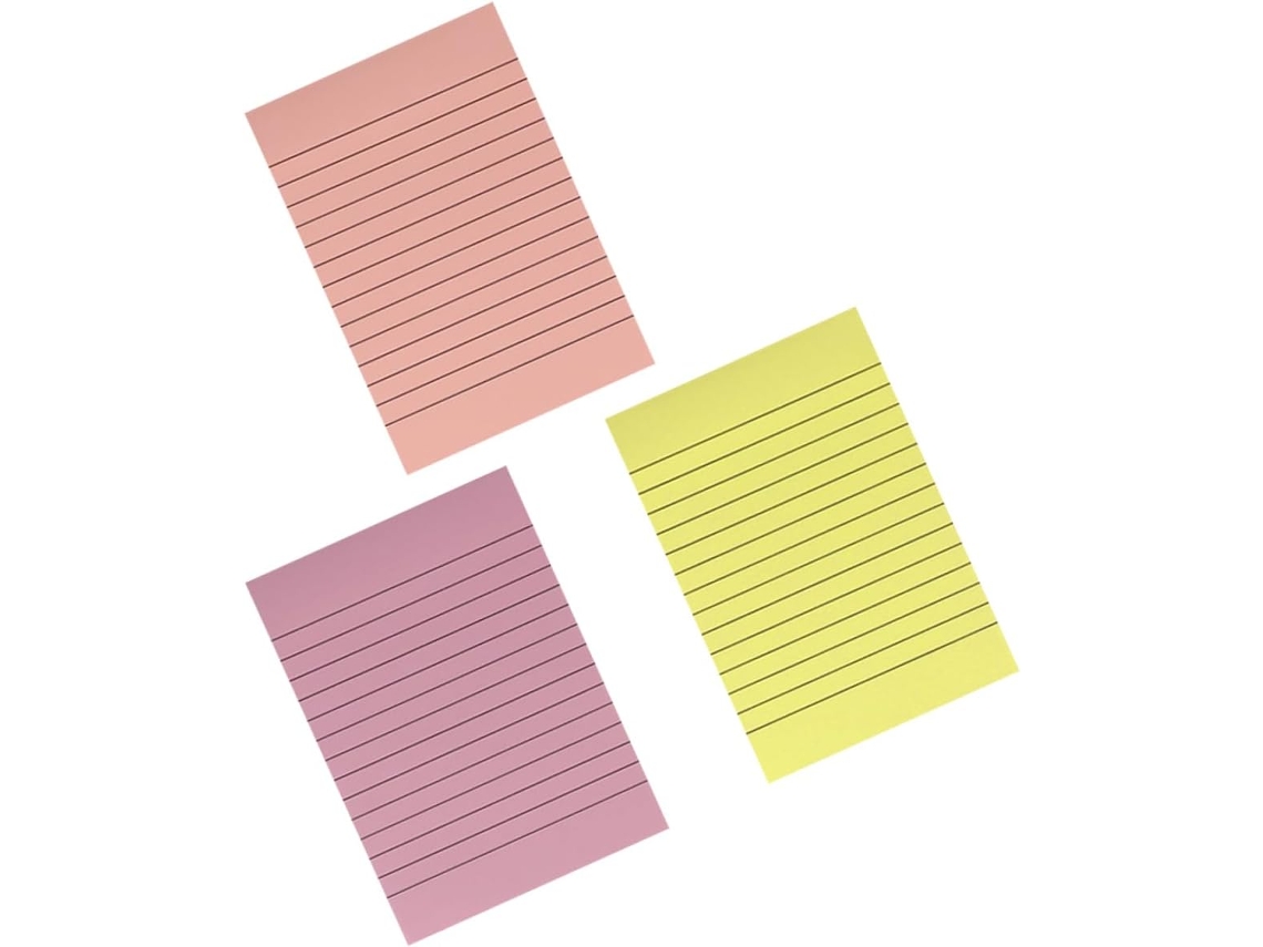 Bloc-notes A6 Autocolantes Fluorescentes 3 Peças Cahier Pour École Et Bureau Papier Ligné Note De Rappel
