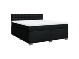 Cama com Molas/colchão 180x200 Cm Tecido Preto MAISON EXCLUSIVE