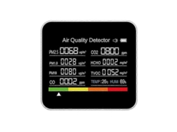 Lurelia Medidor De Qualidade Do Ar 9 Em 1, Co2, Tvoc, Hcho, Pm2,5, Pm1,0, Pm10, Temperatura, Humidade