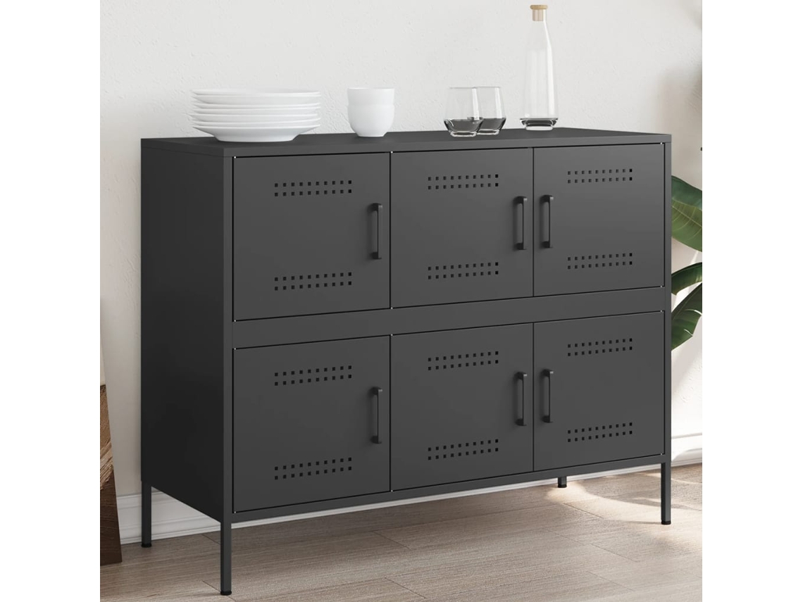 Aparador 100,5x39x79 cm Acero Negro
