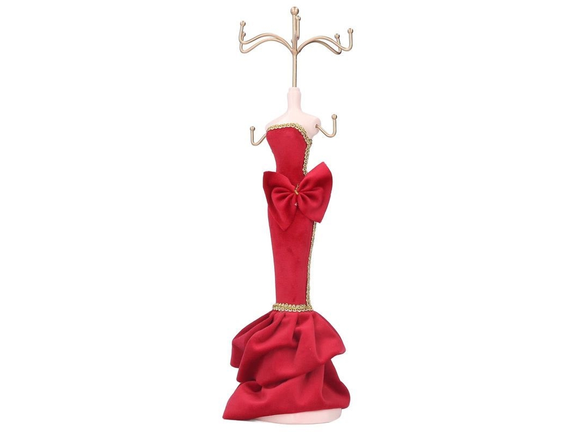 2026-soporte De Exibição De Joias Traje Vermelho, Boneco Para Pendurar Colares, Brincos E Pulseiras