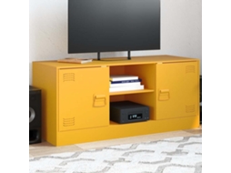 Vidaxl Móvel De Tv 99x39x44 Cm Aço Amarelo Mostarda