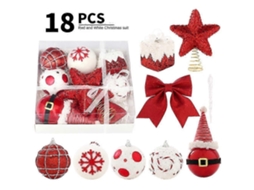 Bolas De Natal Gigantes, Vermelhas E Brancas, De 8 Cm, Inquebráveis, Para Decorar Sua Árvore De Natal. Olysi Shop