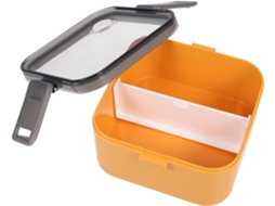 Marmita Bento Para Micro Ondas Ganazono, Capacidade Moderada, Plástico Resistente E Design Quadrado, Lancheira Vedada À