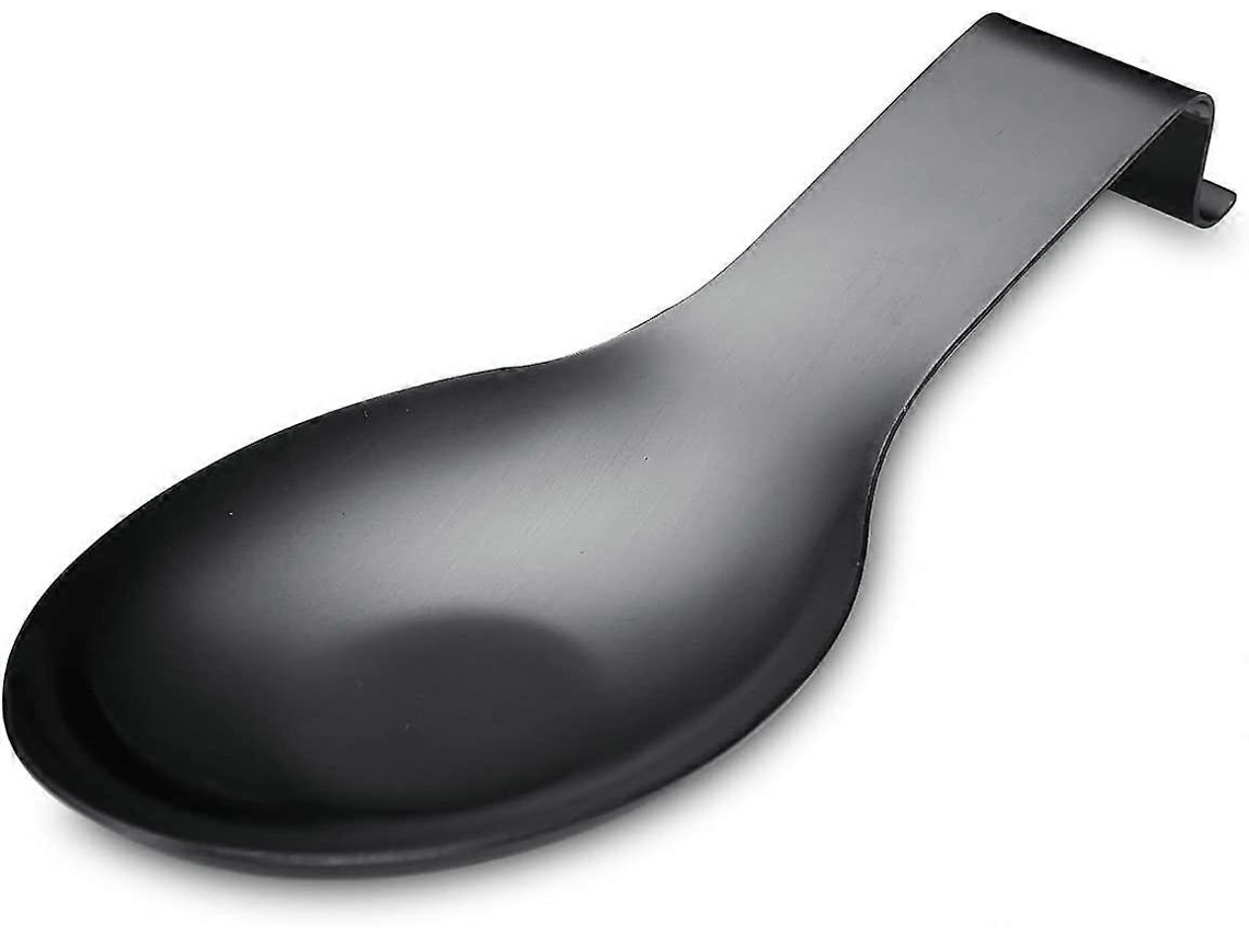Reposo Colher Preto Mate Aço Inoxidável, Suporte de Utensílios de Cozinha, Resistente À Oxidação, Seguro para Lava louças, 25cm