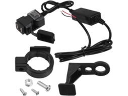 Carregador De Celular Para Motocicleta Com Duas Portas Usb, 5v 2a, Preto